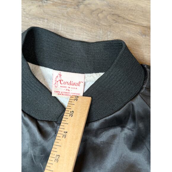 Vintage Delran Softball Satin Jacket, Embroidered "Mindy", Cardinal XL - Picture 4 of 7